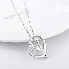 Baoxiaohed Collana in Argento Sterling, 925 Sterling Argento Stile Moda Madre Cuore Collana Doppio Cavallo Testa, Adatto per La Festa della Mamma, Regali di Anniversario E Regali di Compleanno