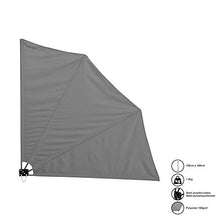 casa.pro] Tenda da Sole per Balcone - Tenda separè (Grigio)(160 x 160 cm) Paravento a ventaglio/Tenda Laterale richiudibile/Protezione per Balcone/Protezione visiva