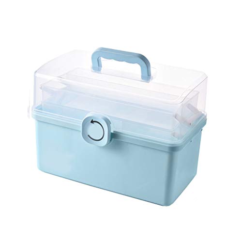 Scatola per Medicinali Medicina Storage Box, scatola di immagazzinaggio, First Aid Kit Box di stoccaggio, di grande capacità, multi-funzione, trasparente scatola con coperchio Contenitore per Medicina