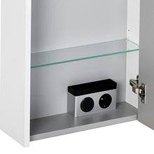 FACKELMANN Armadietto a specchio da bagno, con illuminazione a LED, 1 anta, 42 cm, bianco opaco Denver