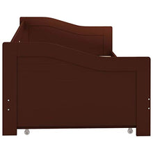 BIGTO - Divano letto estraibile, struttura in legno di pino massello, per la casa, 90 x 200 cm, marrone scuro