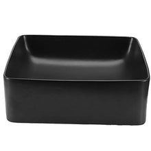 Estink - Lavabo da bagno, a forma quadrata, in ceramica moderna, per lavabo e bagno, 36 x 36 x 12,5 cm, colore: Nero