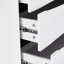 Ibbe Design Cassetti Armadietto Cassettiera Bianco Nero Credenza con 5 Cassetti di Stile Moderno Scandinavo Lyon per Soggiorno Camera da Letto Corridoio, Gambe in Legno Masselo Nero