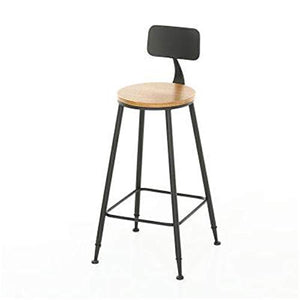 Decorative stool CSQ Home Sgabelli Alti, PU/Cuscino in Legno Massello Sgabello da Bar Bar Caffetteria Ristorante Sgabello da Pranzo in Stile Industriale Altezza 75 Cm(Color:C,Size:75CM)