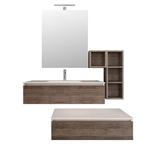 bonussi Mobile Bagno Sospeso 149-160 cm Lavabo Specchio Pensile e Cassettone Kelly Rovere