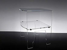Slato Comodino da Notte dal Design Moderno a Due Ripiani in plexiglass Trasparente Emerald