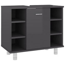 vidaXL Armadio da Bagno Grigio Lucido 60x32x53,5 cm in Truciolato