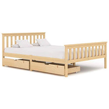 FAMIROSA Giroletto con 2 Cassetti in Legno Massello di Pino 140x200 cm-0339