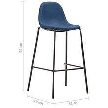 FAMIROSA Sedie da Bar 2 pz Blu in Tessuto-1531