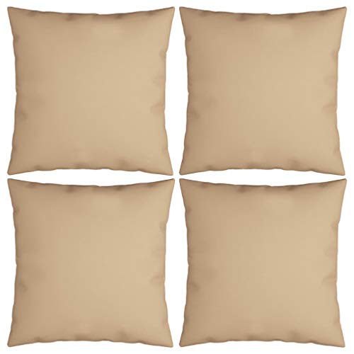 vidaXL Cuscini Decorativi 4 pz Beige 40x40 cm in Tessuto