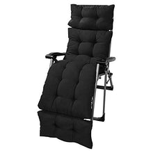 Cuscino Imbottito per Sdraio con poggiapiedi, Imbottitura Spessa per Sedia reclinabile da Giardino,Cuscino per Lettini Prendisole E Sedie Cuscini Imbottito per Sdraio Ideale in Spiaggia (Nero)