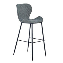 GYPPG Sgabello Bar in Metallo Rivestito in Ecopelle, Sgabello Alto Bar/Pub con Schienale ergonomico, Altezza Seduta 25,6/29,5 Pollici, Sedia Grigio Scuro