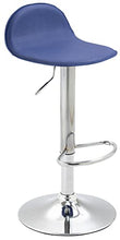 CLP Sgabello Design Lana V2 in Similpelle I Sedia Sgabello Cucina con Poggiapiedi E Schienale Girevole E Regolabile 58-79CM, Colore:Blu, Colore del Telaio:Cromo