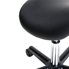 ZXYDD - Sgabello a sella con piedini piatti, girevole, regolabile, girevole, con sollevamento a gas, per parrucchieri, manicure, estetica, massaggi, spa, salone, sgabello nero