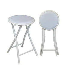 Harbour Housewares Sgabello Pieghevole Rotondo e Compatto - Bianco - 4 Pezzi