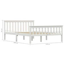 BIGTO - Struttura per letto in legno di pino massiccio, per camera da letto, stile B, 135 x 190 cm, colore: Bianco