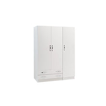 WEBMARKETPOINT Armadio 3 ante con cassettiera Bianco Frassinato Cm 135x52xH 210