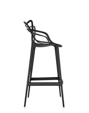 Kartell Masters Stool Sgabello, Tecnopolimero termoplastico Riciclato con Carica Minerale e Trattamento Soft-Touch, Nero, H. 75
