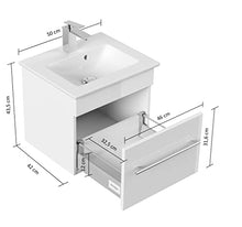 Mobile bagno con lavabo Villeroy & Boch Venticello 50cm rovere chiaro