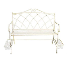 Sgabello da 51,5 pollici panchina da giardino vecchia panchina retro-made, sedute casual da cortile panca in metallo a due posti, sedia da esterno antiruggine e resistente alle intemperie mobili da