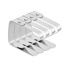 GAKIN - Set di 12 morsetti quadrati per tovaglia in acciaio INOX, misura grande, in acciaio INOX, per esterni, colore: Bianco