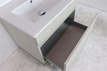 Mobile Bagno Sospeso con Lavabo in Porcellana - 1 Cassetto - Il Mobile è MONTATO - Modello Soki (60 cms, Taiga)