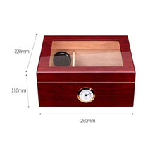 DPLQX Humidor per sigari adorini, sigari armadi Humidor per sigari Finestra di Vetro Trasparente Buona Tenuta Portatile Facile da Portare in Giro,Red_260x110x220mm/10x4x9in