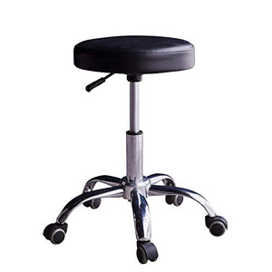 DWXN Sgabello Ufficio con Rotelle，Sgabello Regolabile con Nero PVC Similpelle Posto a Sedere，Altezza Regolabile 48-61 cm，capacità di Carico 160 kg，Sgabello a Sedia per Beauty Studio, Office, Clinic