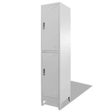 Cikonielf Armadietto da ufficio 180 x 38 x 45 cm, armadio metallico con due ante, armadio alto con asta appendibile, ripiani e specchio