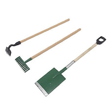 3pcs in miniatura giardino a prato Strumenti 1/12 Dollhouse accessori di lavoro con la pala rastrello forcella per Doll House o Giardino Scenario modello, attrezzi per il giardinaggio