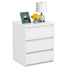 Cassettiera 3 Cassetti Bianco, Comodino Tavolino Camera da Letto, Comodini Bianchi Camera da Letto Moderni, Comodino Tavolino per Soggiorno, 45x38,2x56 cm