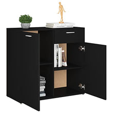 vidaXL Credenza Nero 80x36x75 cm Truciolare