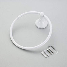 Flybath Portasciugamani tondo Supporto per appendiabiti in ottone Appendiabiti per bagno montato a parete, bianco