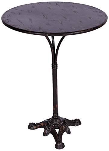 Better & Best 2841101 – Tavolo Rotondo in Ferro, con Piede Centrale, 56 x 56 x 73 cm, Colore: Nero Roto