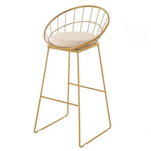 JXXDDQ - Sgabello da bar moderno con schienale e poggiapiedi per cucina, sgabello alto in tessuto, con gambe in metallo industriali (colore beige, dimensioni: 45 cm)