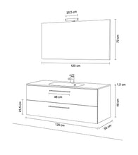 Kiamami Valentina Mobile Bagno con LAVABO 120 CM con CASSETTI in Tartufo | Boston