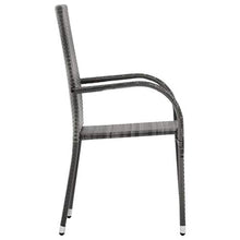 Tidyard Sedie da Esterno Impilabili 2 pz Grigie in Polyrattan,Adatto a Giardino,Terrazzo, Cortile