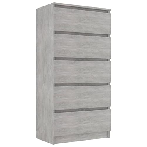 vidaXL Credenza con Cassetti Grigio Cemento 60x35x121 cm in Truciolato