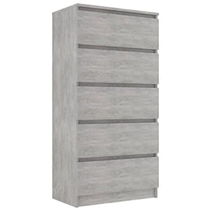 vidaXL Credenza con Cassetti Grigio Cemento 60x35x121 cm in Truciolato