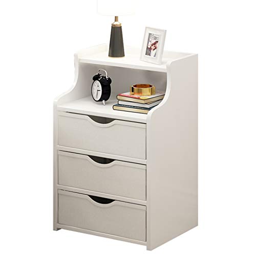 Comodini Decorazione Household Addensare Soggiorno Assemblea Studio Storage Box da Terra Tre pompaggio Corridoio Camera da Letto Multifunzione Locker 37X30X68cm MUMUJIN (Color : White)