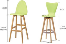 LWW Sgabelli, sgabelli di legno di legno solido Bar Chair creativo schienale alto sedia europei, Moda Sgabelli, semplice Sgabello Alto,Nero,2
