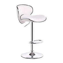 Yxsd Bar in Pelle Sgabello Sedia da Cucina Bianco con Schienale Girevole Gas Materiale di Sollevamento Idraulico Sgabelli Chrome Regolabile Lucido Base Salon Computer Sedie da Pranzo