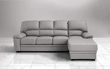 Dafne Italian Design Divano Letto angolare 3 posti con penisola a Destra. Similpelle Ash (cm. 269 x 162 x 92h) - Arredi Casa