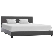 Tidyard Struttura Letto Singolo in Ecopelle Grigio con Doghe 120x200 cm,Telaio Letto Giroletto Singolo in Ecopelle,Letto con Doghe,Letto Una Piazza e Mezza 120x200 cm