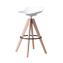 Sgabello da bar LF alla moda, creativo, per la casa, con schienale alto, girevole, ideale per la colazione, ristorante e la semplicità (colore: bianco, dimensioni: 65 cm)