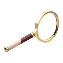 Clear4World - Specchio ingrandito con manico in legno, per lettura di vecchio, ad alta ingrandimento da 90 mm, lente in vetro ottico