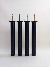 Générique - Set di 5 piedi per letto da 30 cm (con supporto centrale fissaggio senza fori) – Diametro Ø 40 mm – Nero – Rotondo