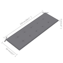 vidaXL Panca da Giardino con Cuscino Grigio 150 cm Legno di Teak