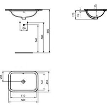 Ideal Standard e506101 – Lav' Basso Piatto Rettangolare Connect 58 cm