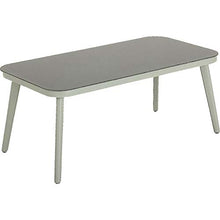 Meubletmoi 7686 - Tavolino da giardino in alluminio e piano in ceramica, colore: Verde chiaro